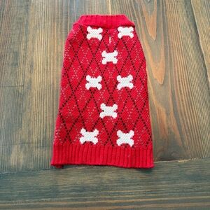 Source Unknown Red Argyle Dog Sweater